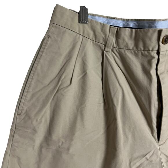 Brooks Brothers Supima Cotton Khaki Tan Pleated Shorts Size 35 - Picture 4 of 7